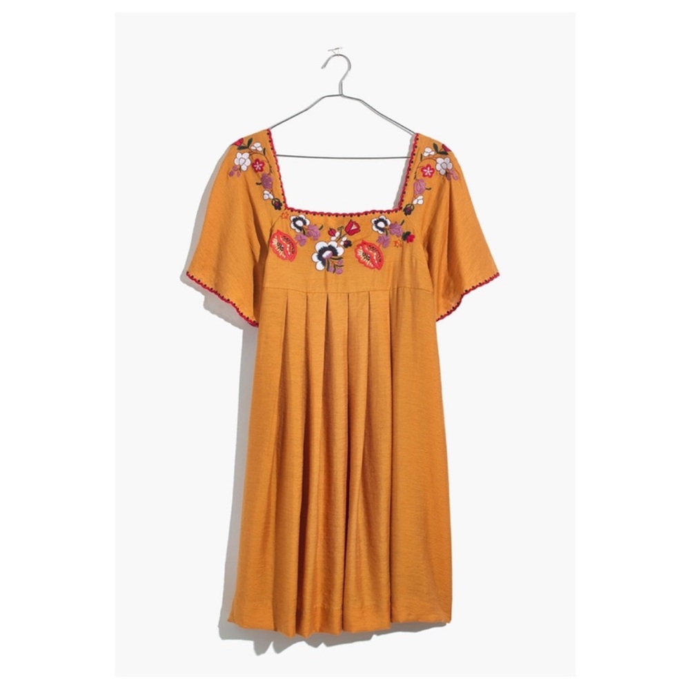 Madewell embroidered square neck dress size small